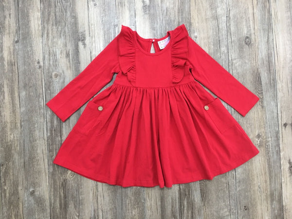 Serendipity Clothing Red Bella Picot Pocket Dress
