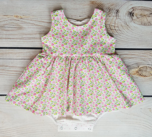 Swoon Baby Ditsy Floral Dainty Bow Bubble Dress Style 23-53