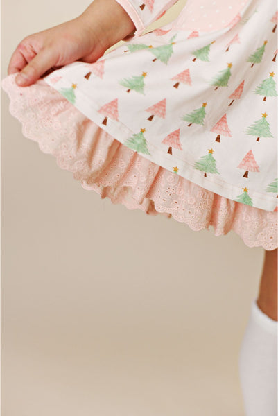 Swoon Baby Pink Christmas Bliss Pocket Eyelet Dress Style 23-56