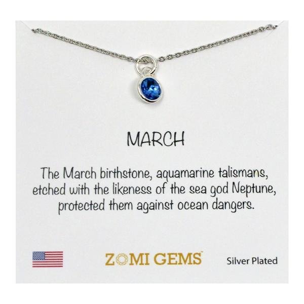 Zomi Gems Little Mila Kids Birthstone Necklace - Silver