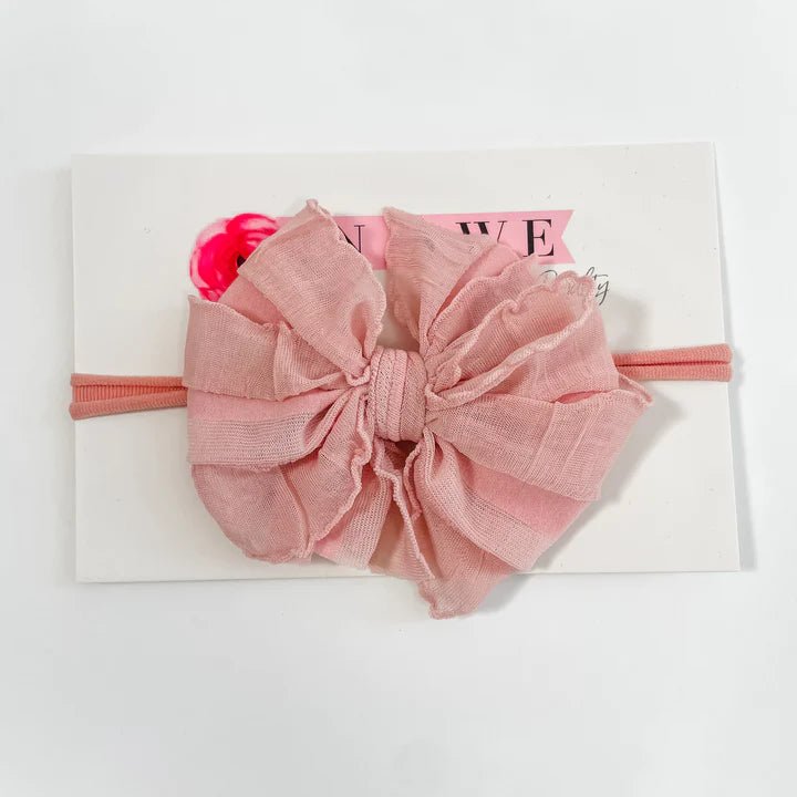 In Awe Couture Mini Paris Pink Ruffled Headband