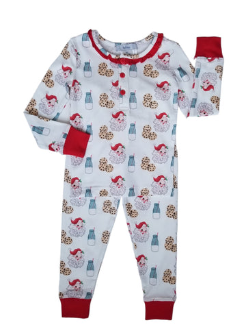 Ishtex Santa Milk and Cookies Girls Pajama Set
