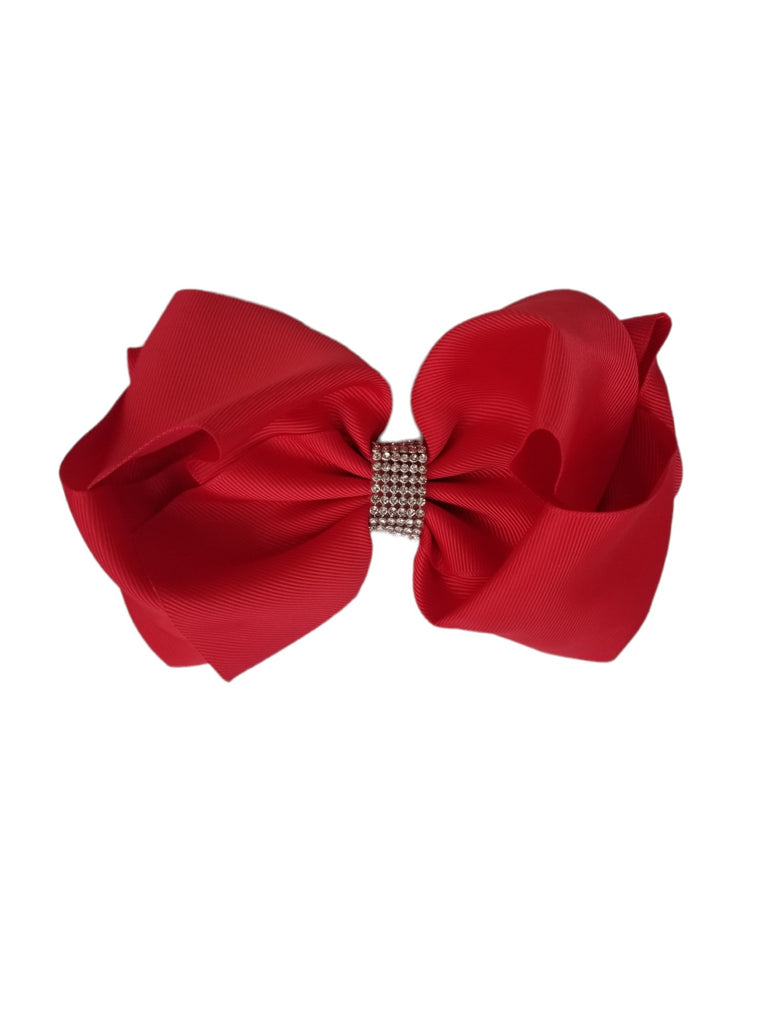 Large Red Hair Bow with Bling