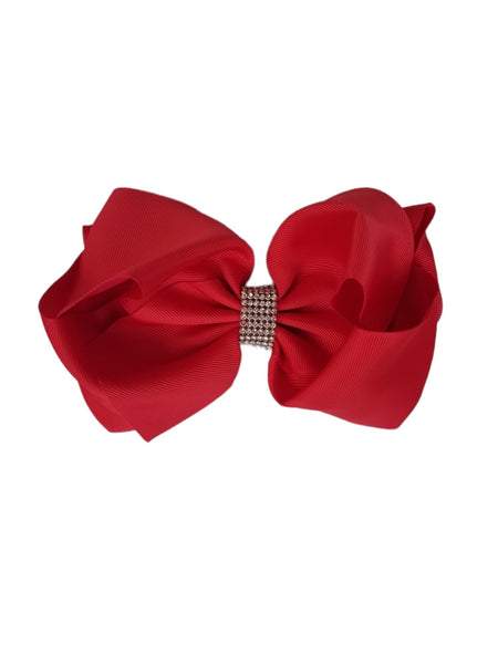 Large Red Hair Bow with Bling