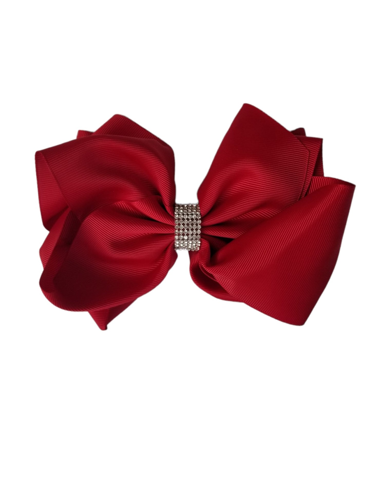 Large Crimson Red Hair Bow with Bling