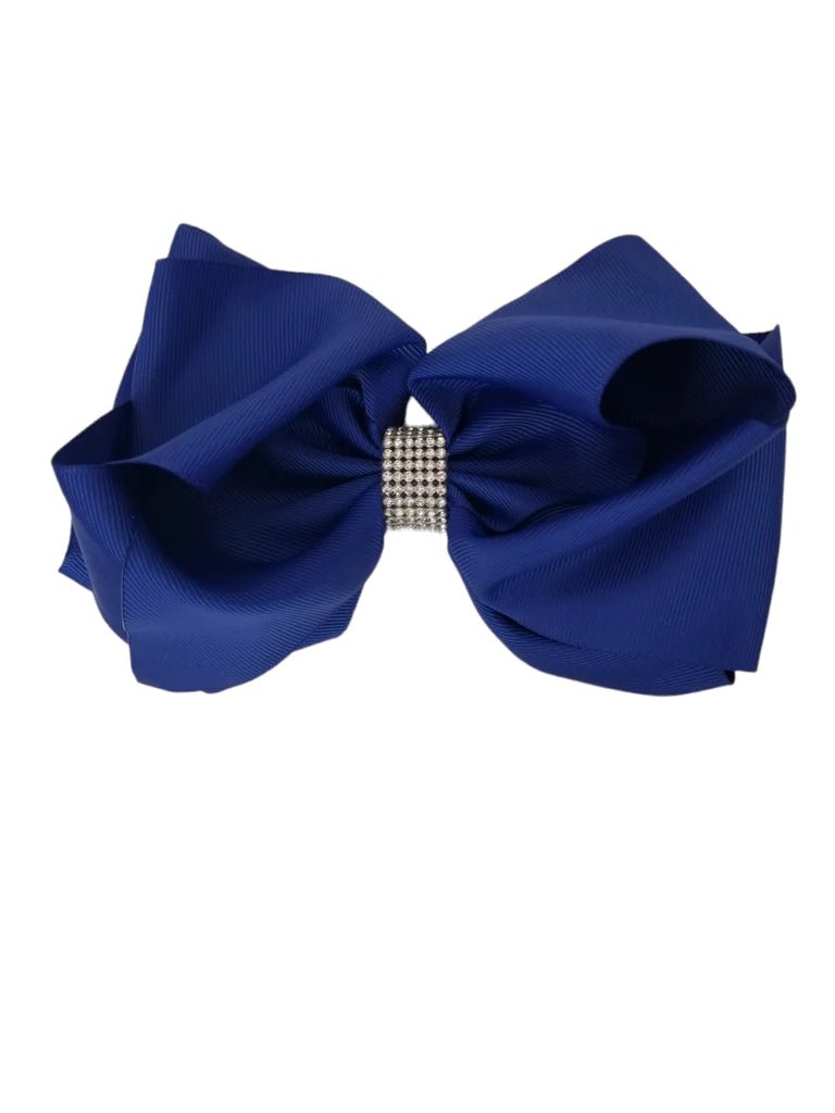 Large Royal Blue Hair Bow with Bling