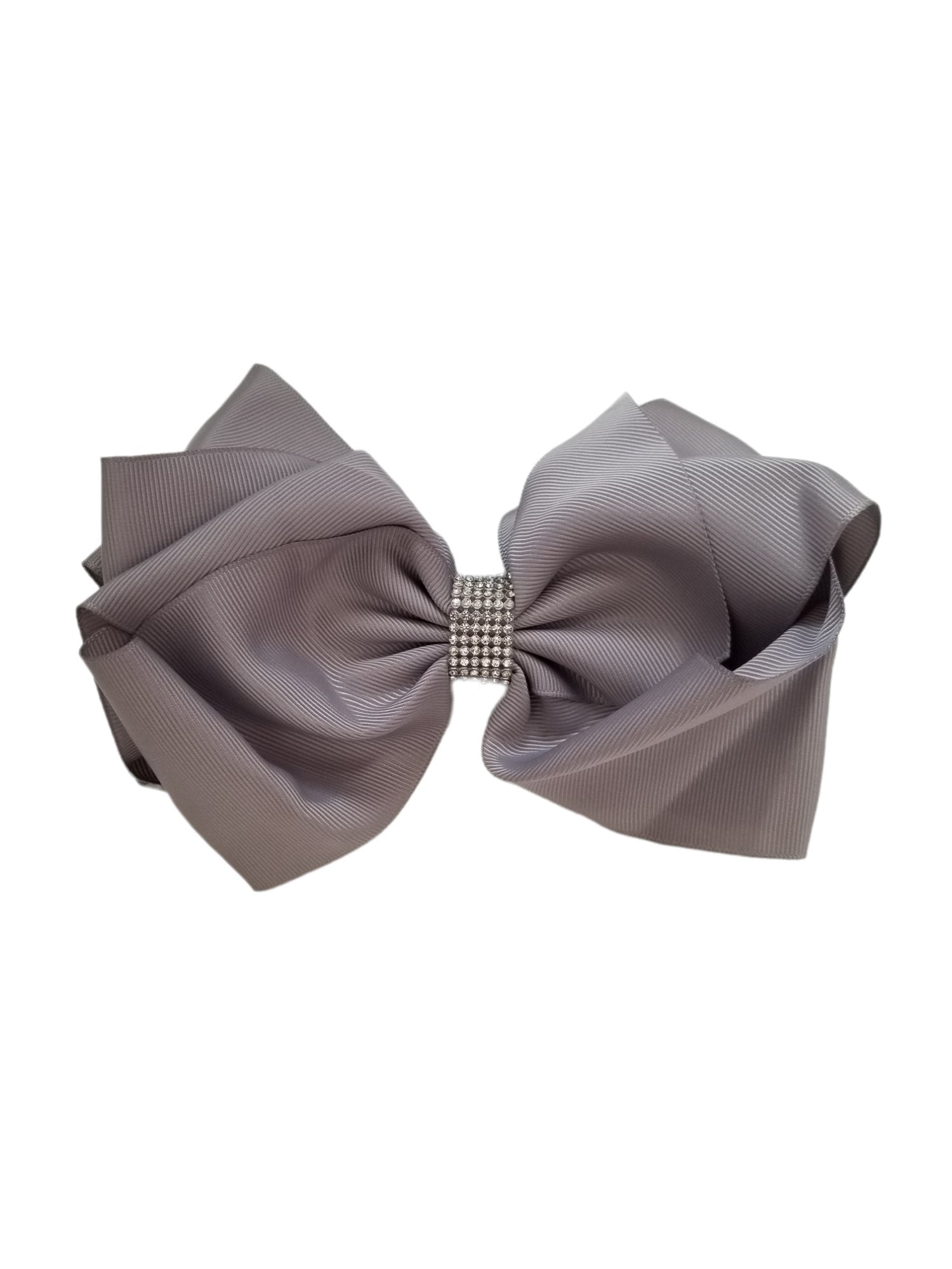 Large Light Grey Hair Bow with Bling