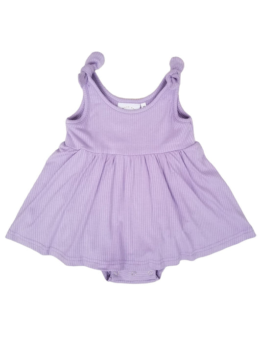 Swoon Baby Orchid Bamboo Ribbed Bubble Dress Style 22-86