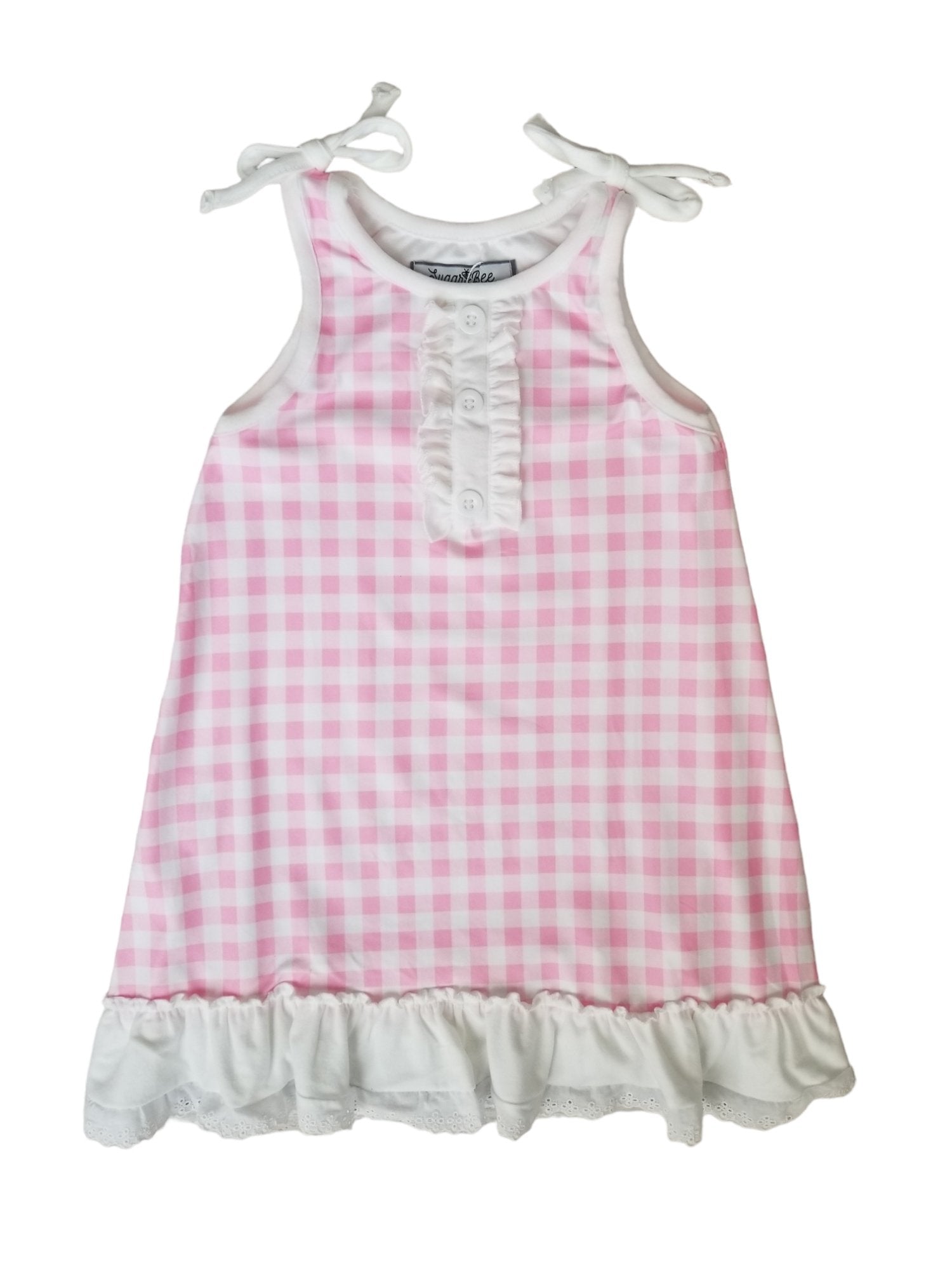 Sugar Bee Blanks Gown with Bloomers - Pink Gingham