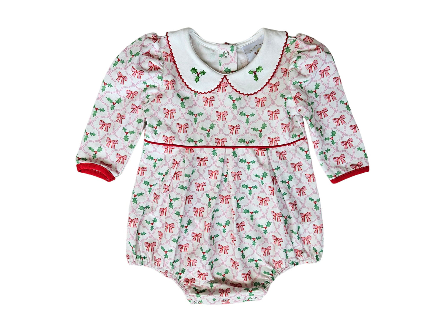 Swoon Baby Holly Bow Watercolor Embroidery Proper Bubble Style 23-69