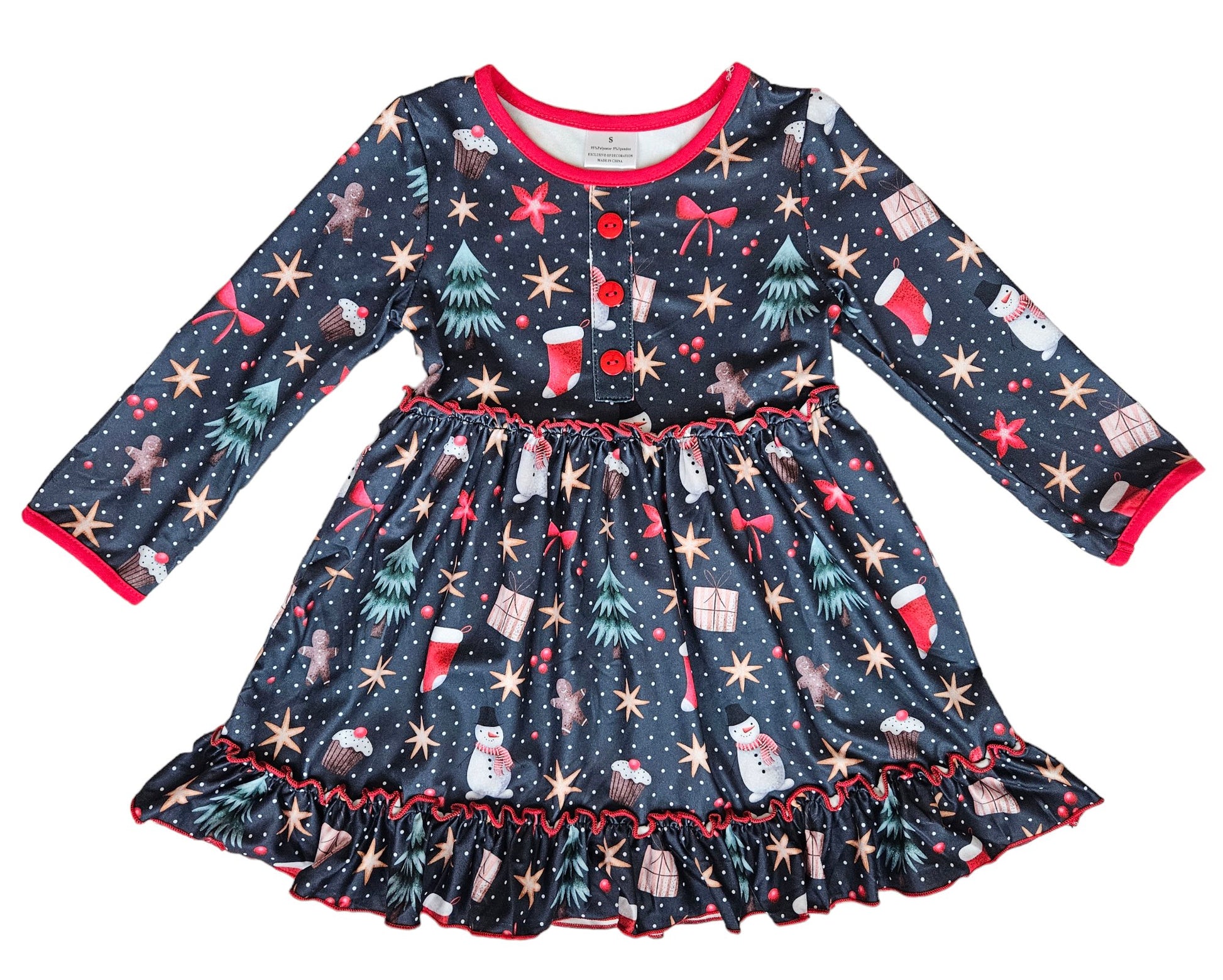 Girls Stars Are Bright Holiday Twirl Dress