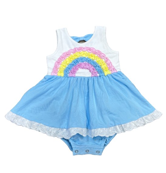 Swoon Baby Rainbow Bright Eyelet Bubble Dress