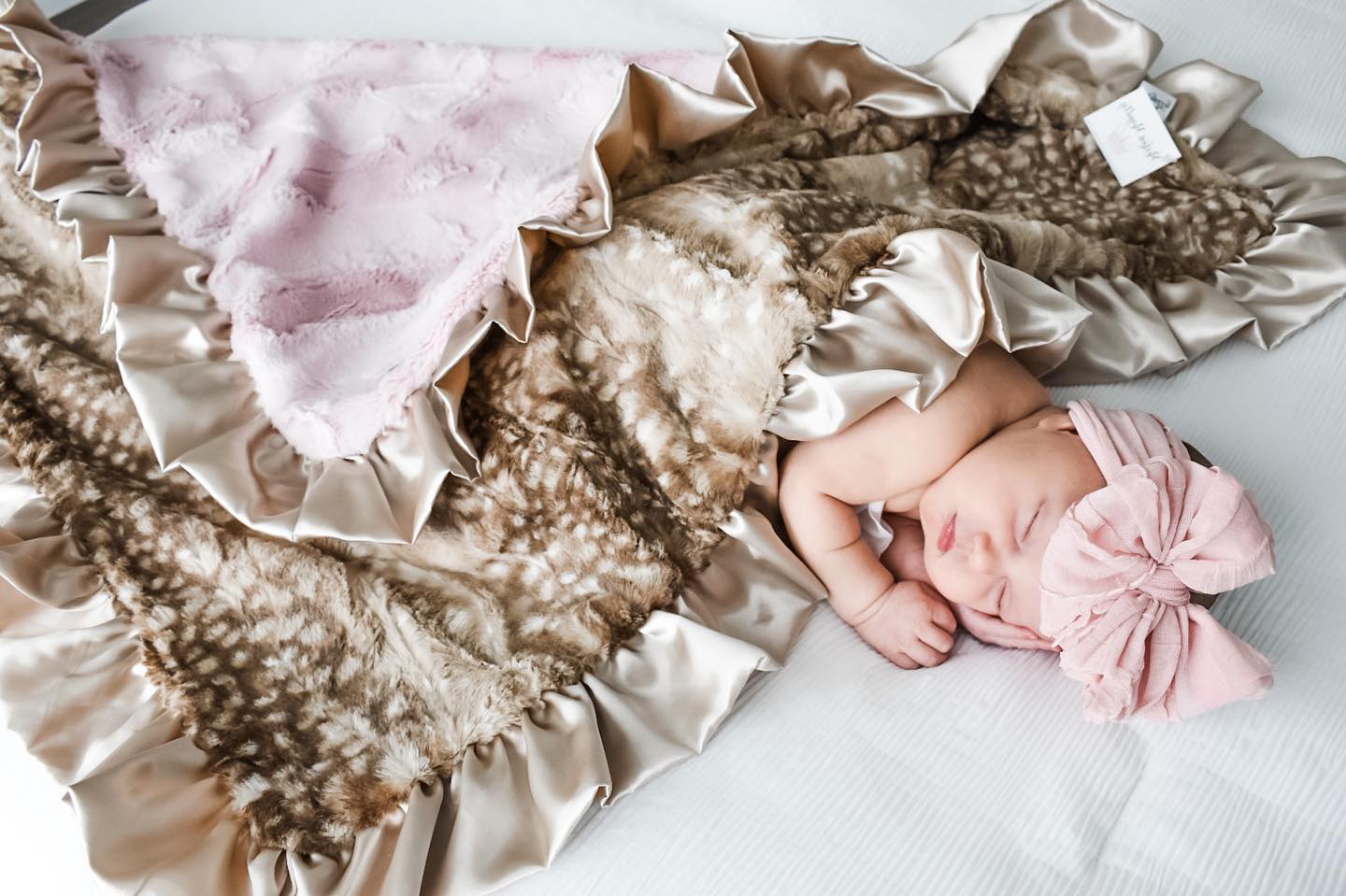 Rockin Royalty Baby Dusty Pink Fawn Blanket