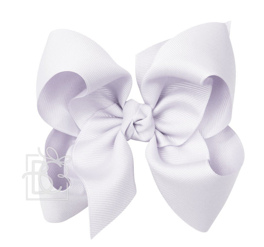 Beyond Creations 5.5" Signature Grosgrain Double Knot Bow On Clip - Powder Orchid