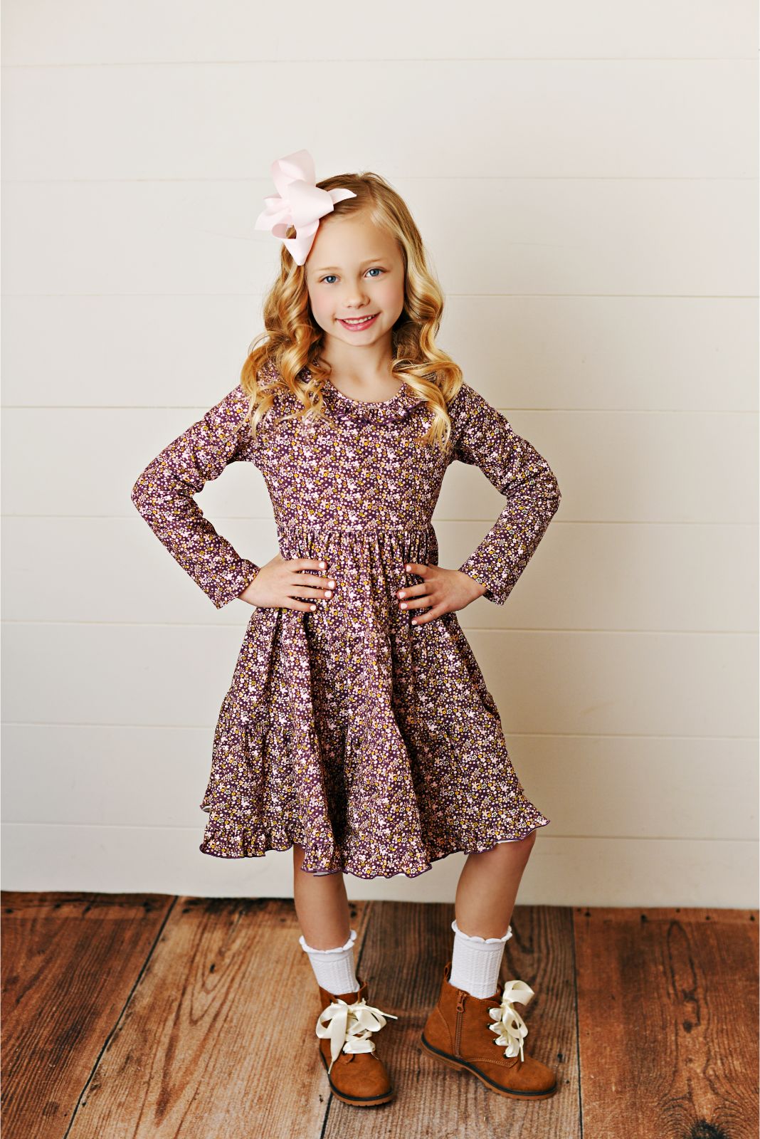 Swoon Baby Wisteria Plum Ditsy Floral Dainty Dress