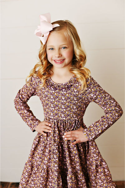 Swoon Baby Wisteria Plum Ditsy Floral Dainty Dress