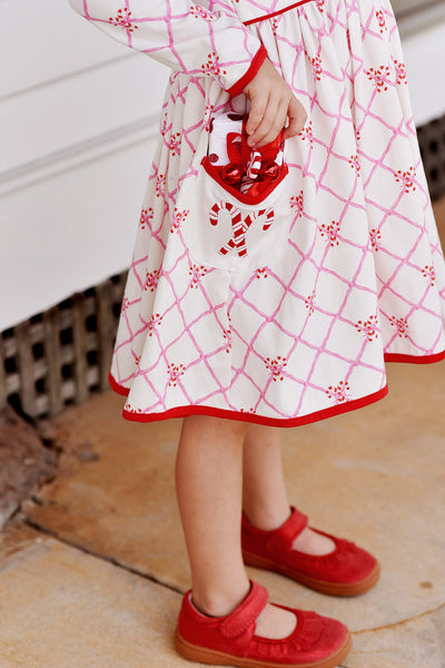 Swoon Baby Candy Cane Lane Proper Picot Pocket Dress