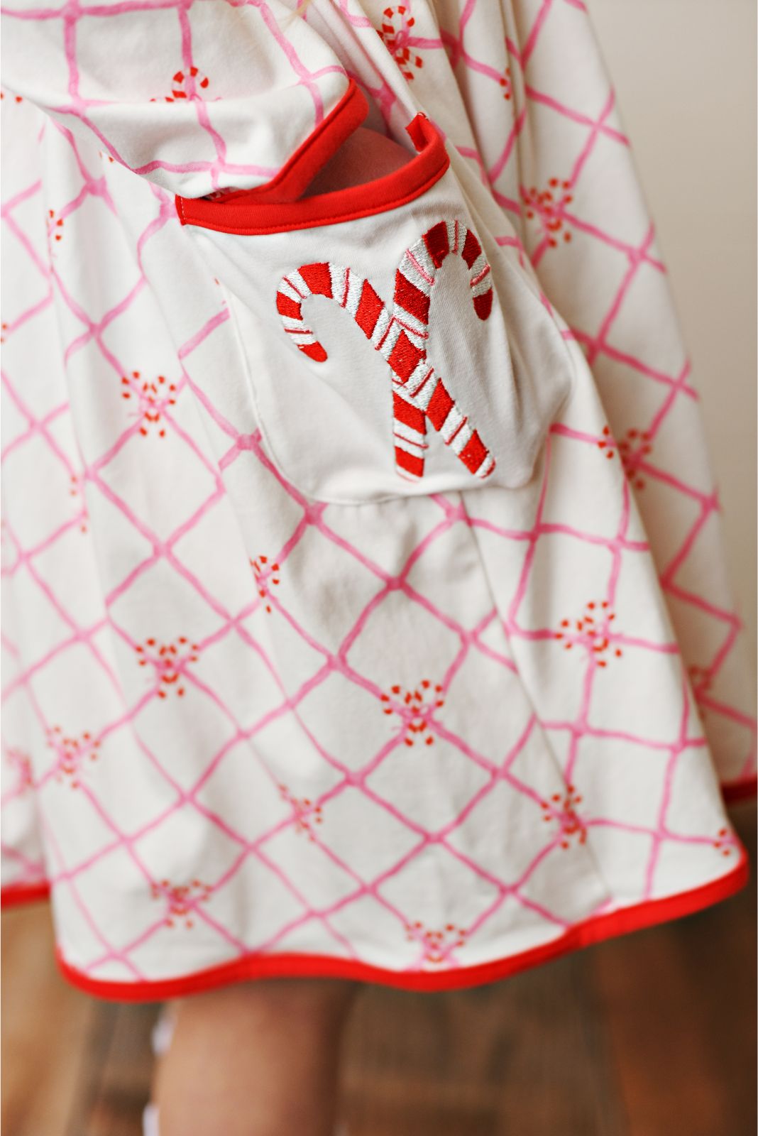 Swoon Baby Candy Cane Lane Proper Picot Pocket Dress