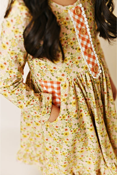 Swoon Baby Golden Ditsy Boho Petal Pocket Dress Style 23-20