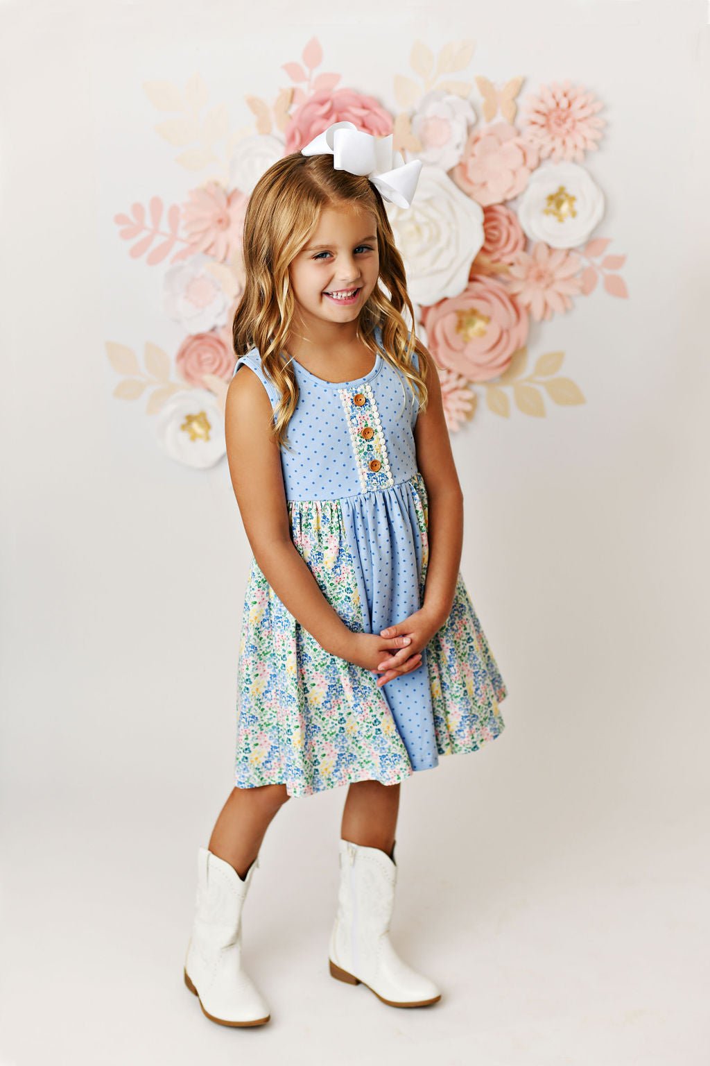 Swoon Baby Watercolor Garden Bliss Tier Dress