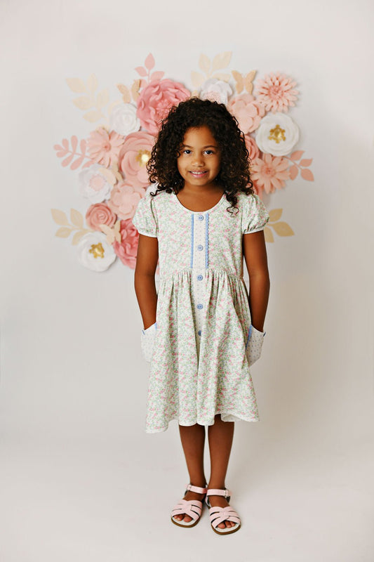 Swoon Baby French Rose Prim Pocket Dress