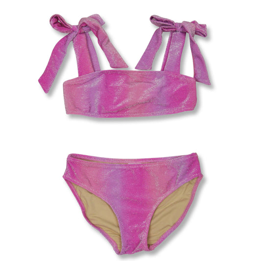 Shade Critters Pink Ombre Shimmer Bunny Tie Girls Bikini