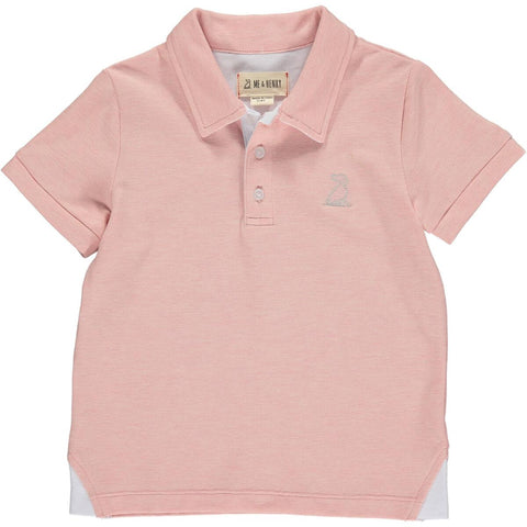 Me & Henry Boys Starboard Pique Polo - Pink/Coral