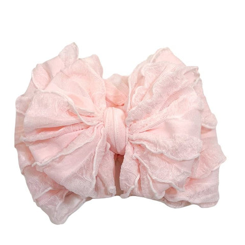 In Awe Couture Sweet Pink Ruffled Headband