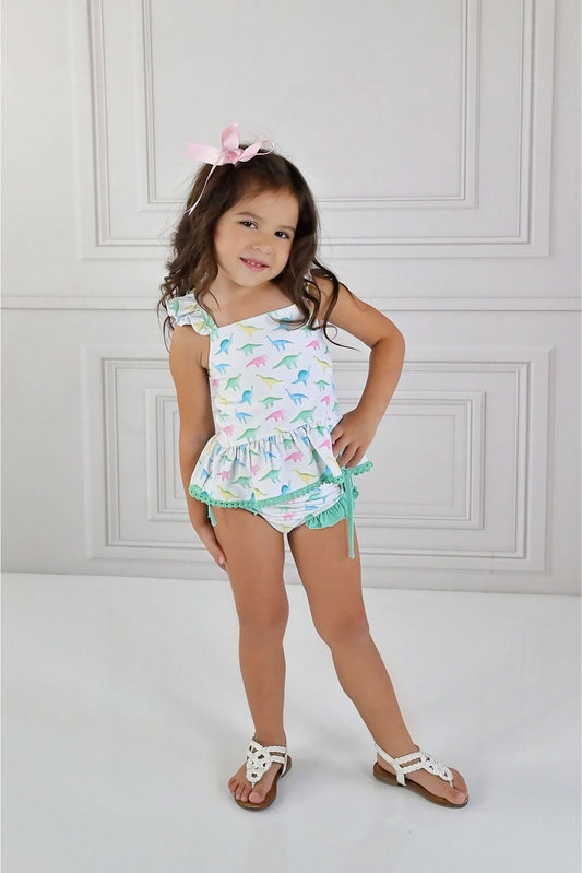 Swoon Baby Watercolor Dino Tunic 2PC Swimmy Style 23-57