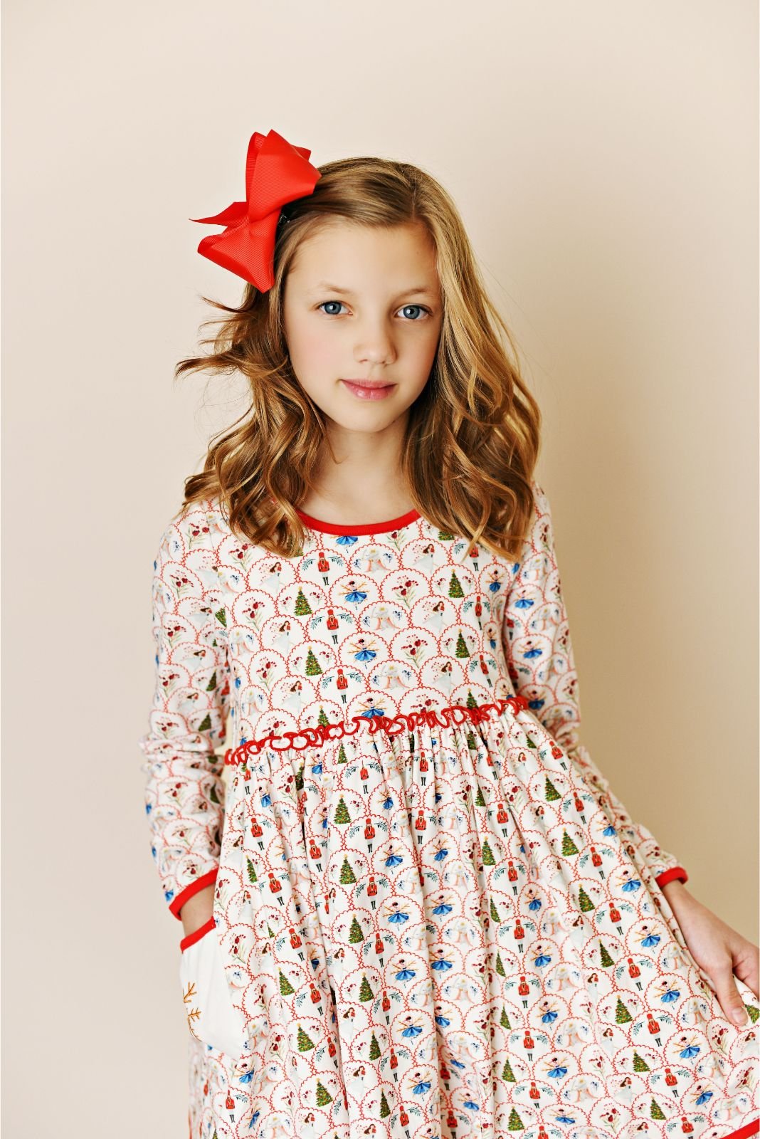 Swoon Baby Nutcracker Ballet Embroidery Pocket Dress Style 23-70