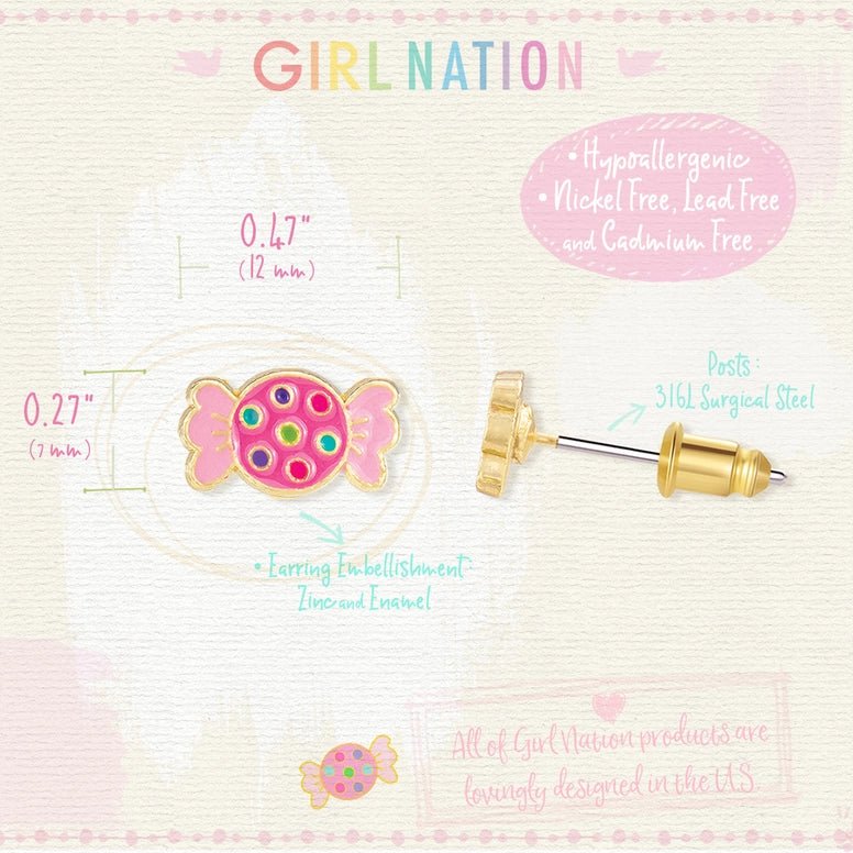 Girl Nation Cutie Stud Earrings - Retro Candy