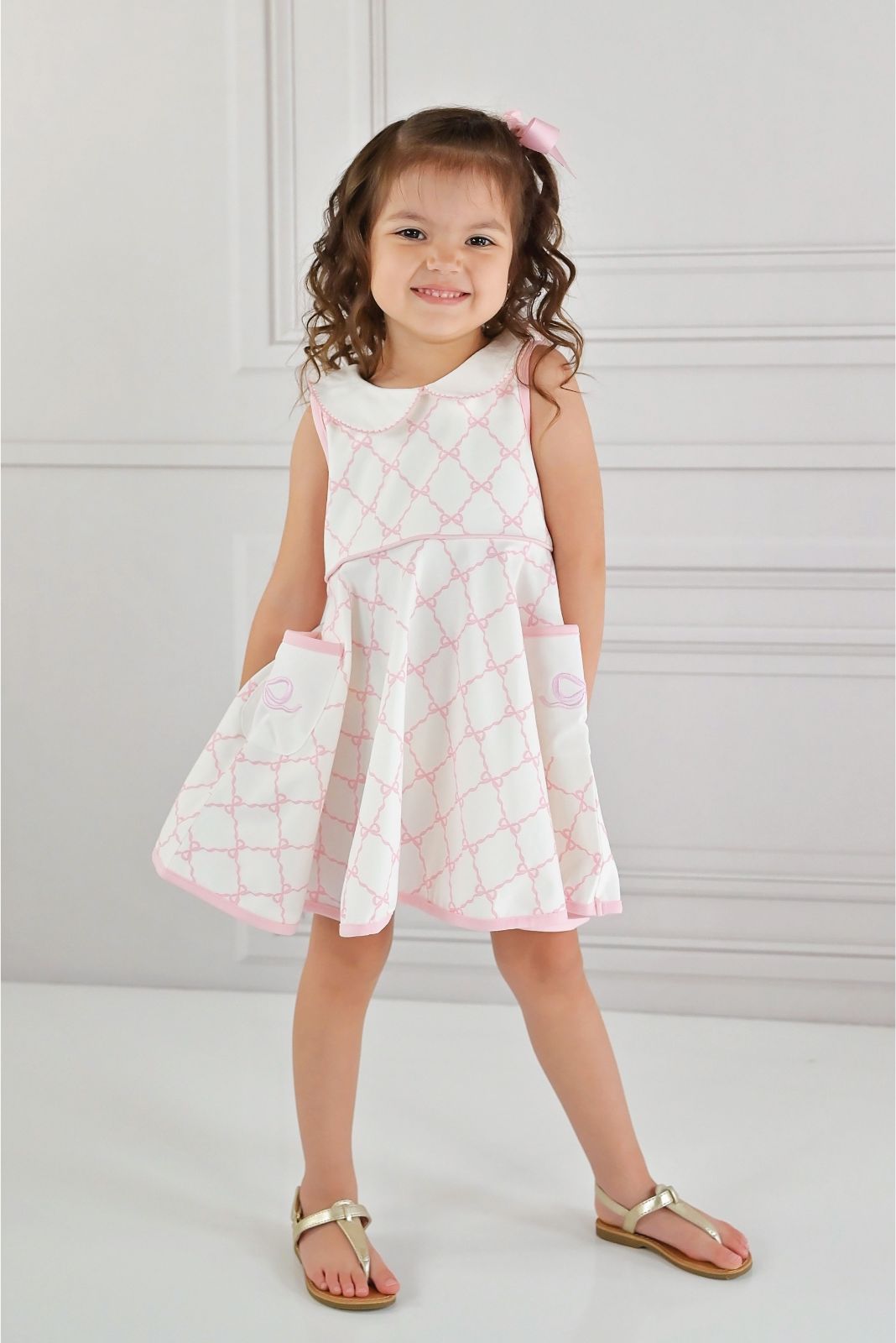 Swoon Baby Bows N' Berries Proper Picot Pocket Dress Style 23-60