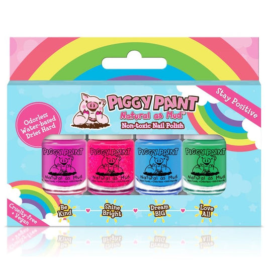 Piggy Paint Nail Polish Set -  Rainbow 4 Polish Box Set