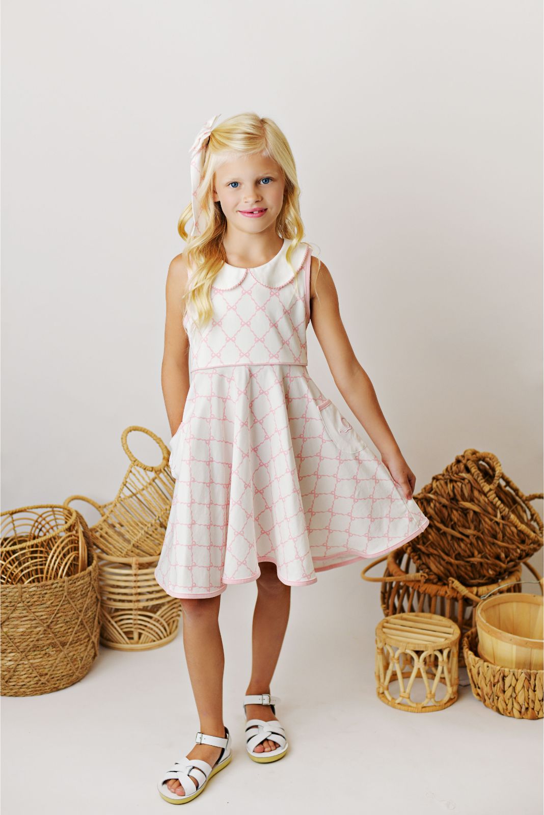 Swoon Baby Bows N' Berries Proper Picot Pocket Dress Style 23-60
