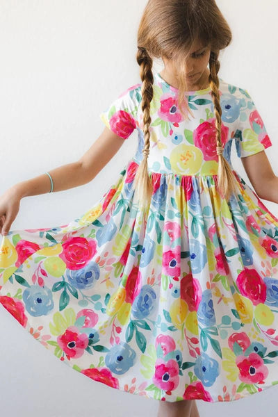 Mila & Rose Rosie Watercolor S/S Twirl Dress