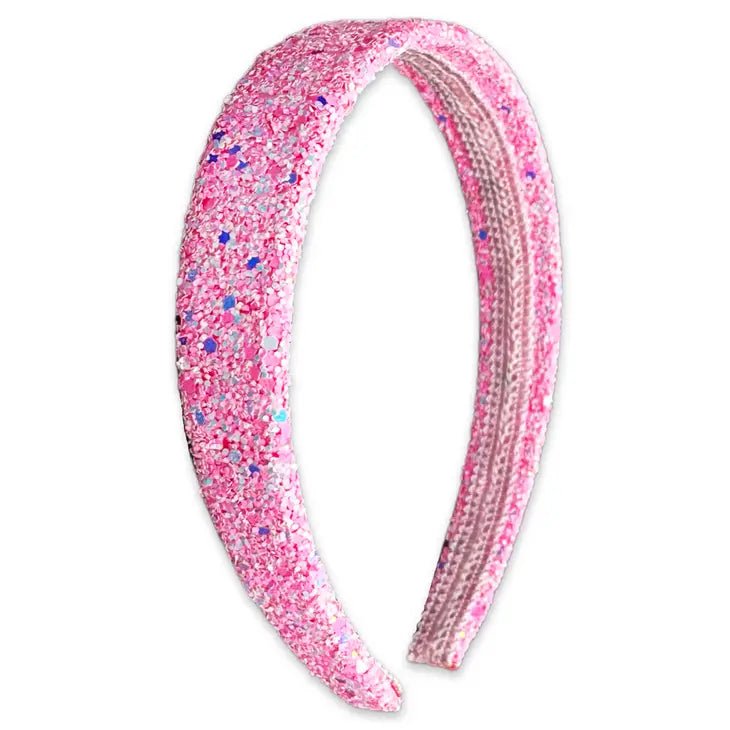 Frog Sac Tapered Chunky Glitter Headband - Pink