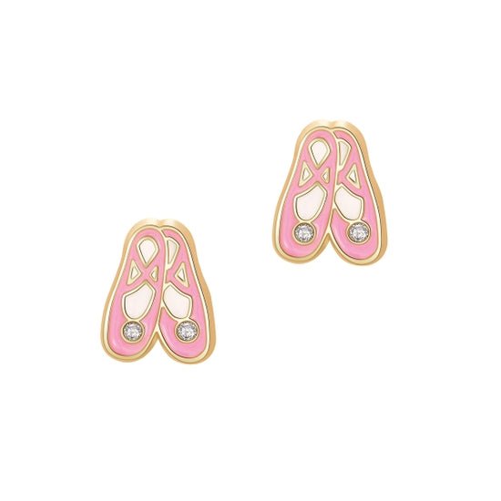 Girl Nation Cutie Stud Earrings - Ballet Slippers