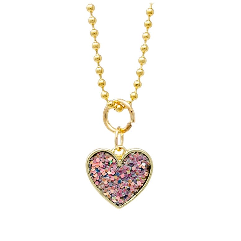 Zomi Gems Sparkle Heart Gold Charm Necklace