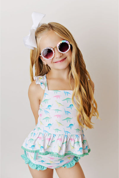 Swoon Baby Watercolor Dino Tunic 2PC Swimmy Style 23-57